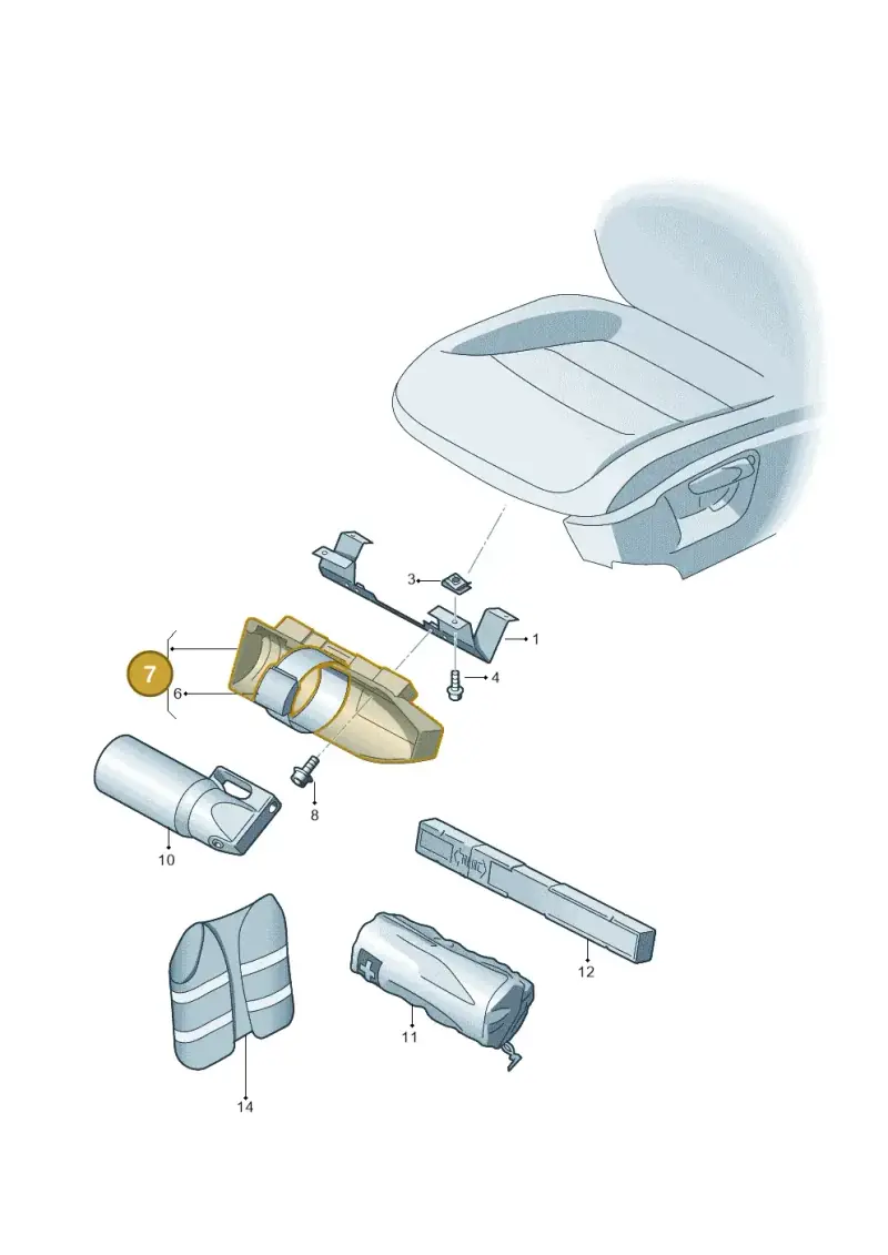 7P0882607 — Volkswagen Touareg BlueMotion (2014-2018) diagram 693860000, position 7
