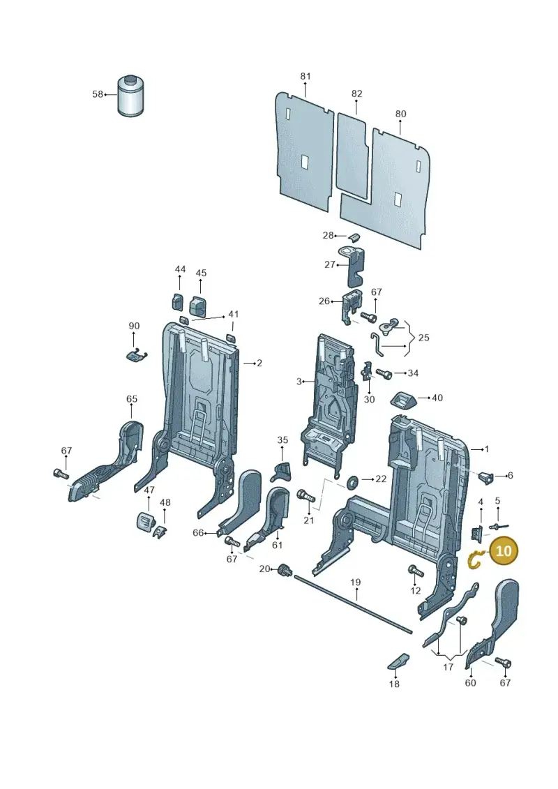 7P0885118A — Volkswagen Touareg BlueMotion (2014-2018) diagram 693885700, position 10