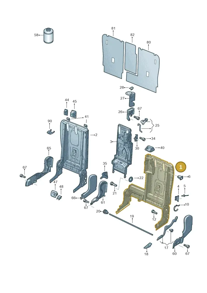 7P0885503E — Volkswagen Touareg BlueMotion (2014-2018) diagram 693885700, position 1