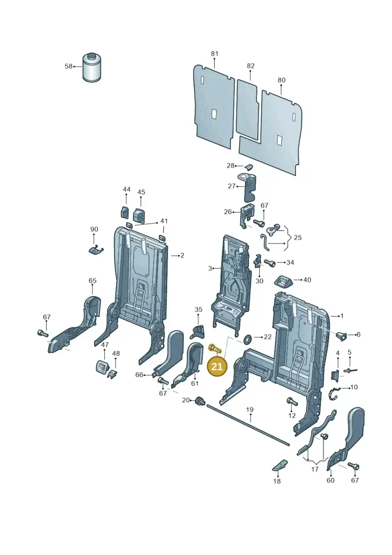 7P0885997 — Volkswagen Touareg BlueMotion (2014-2018) diagram 693885700, position 21