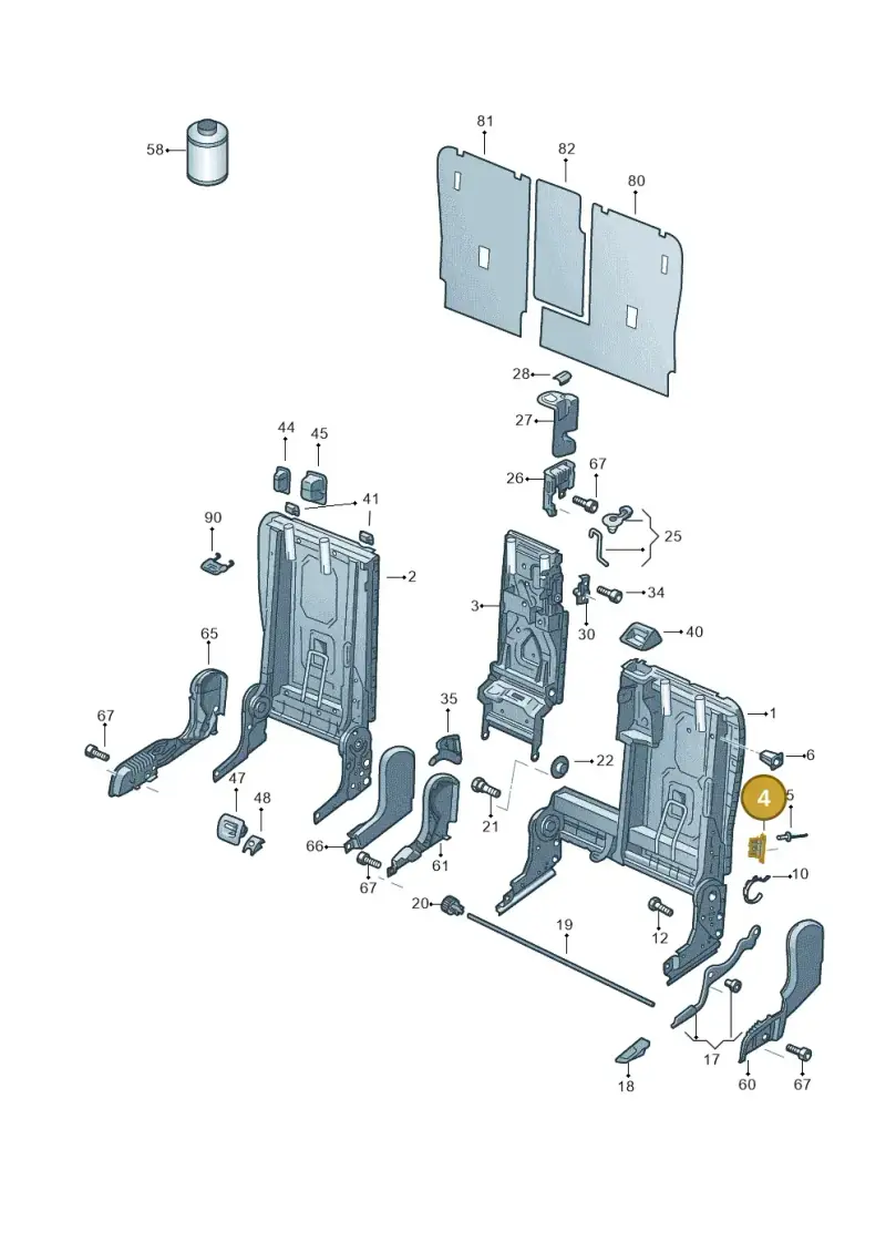 7P0886339 — Volkswagen Touareg BlueMotion (2014-2018) diagram 693885700, position 4