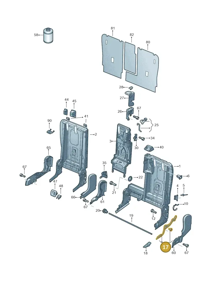 7P0898022A — Volkswagen Touareg BlueMotion (2014-2018) diagram 693885700, position 17