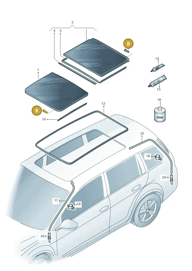 7P0898955 — Volkswagen Golf 2.0 (2016-2020) diagram 763877000, position 8
