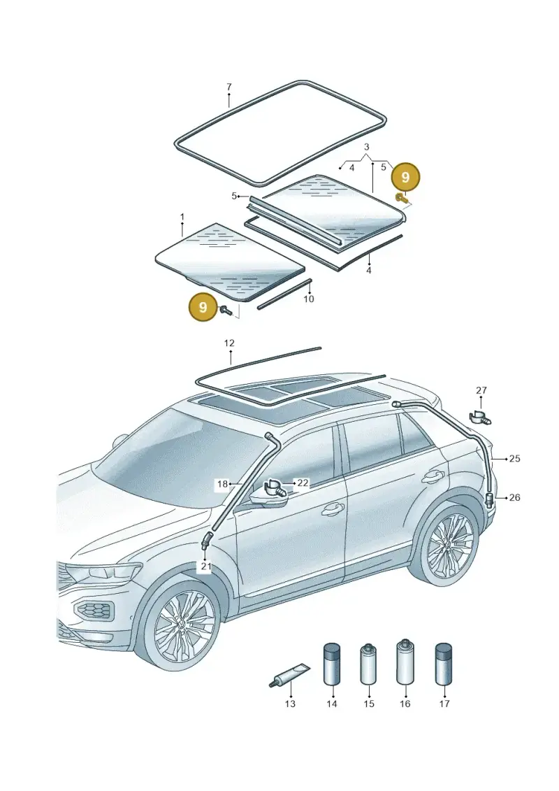 7P0898955 — Volkswagen T-Roc BlueMotion (2017-2024) diagram 813877000, position 9