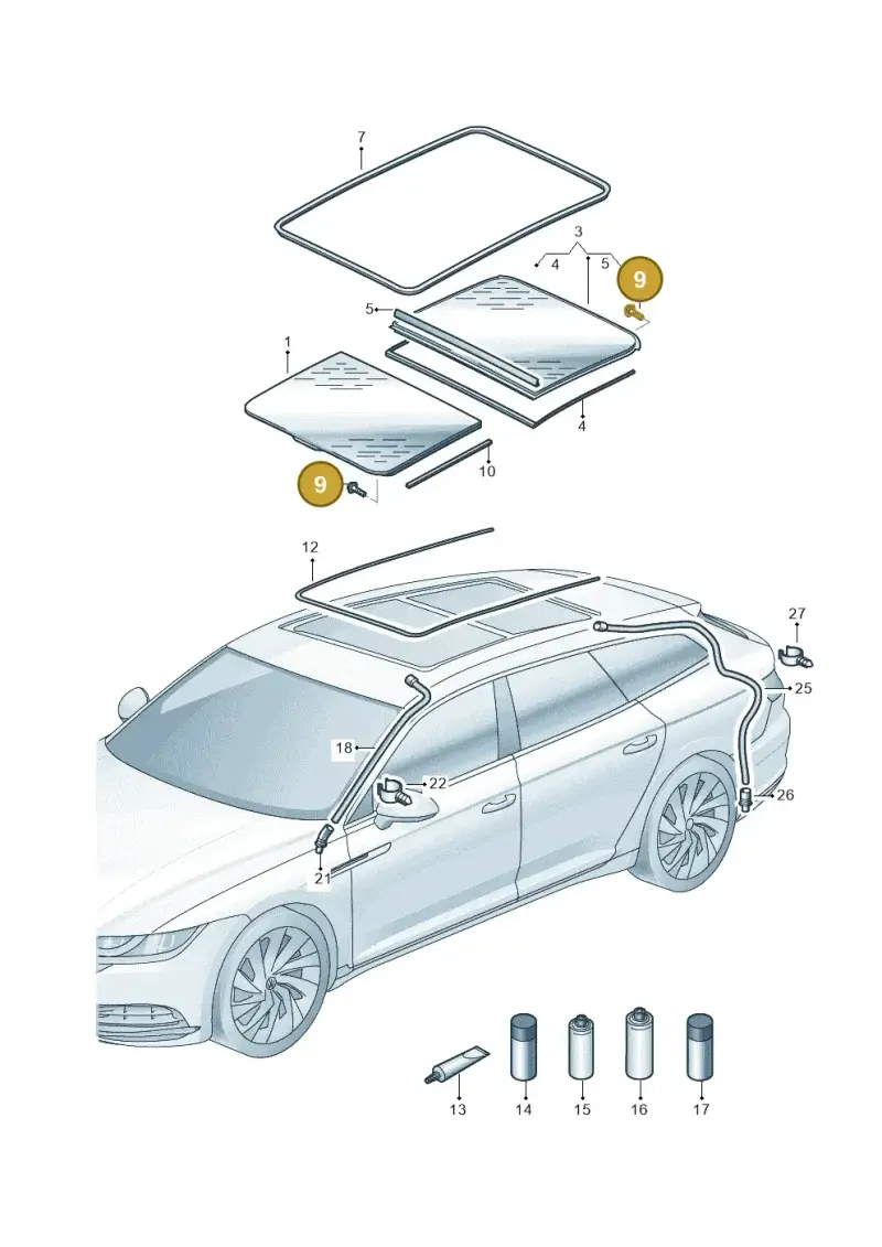 7P0898955 — Volkswagen Arteon (2017-2023) diagram 828877010, position 9