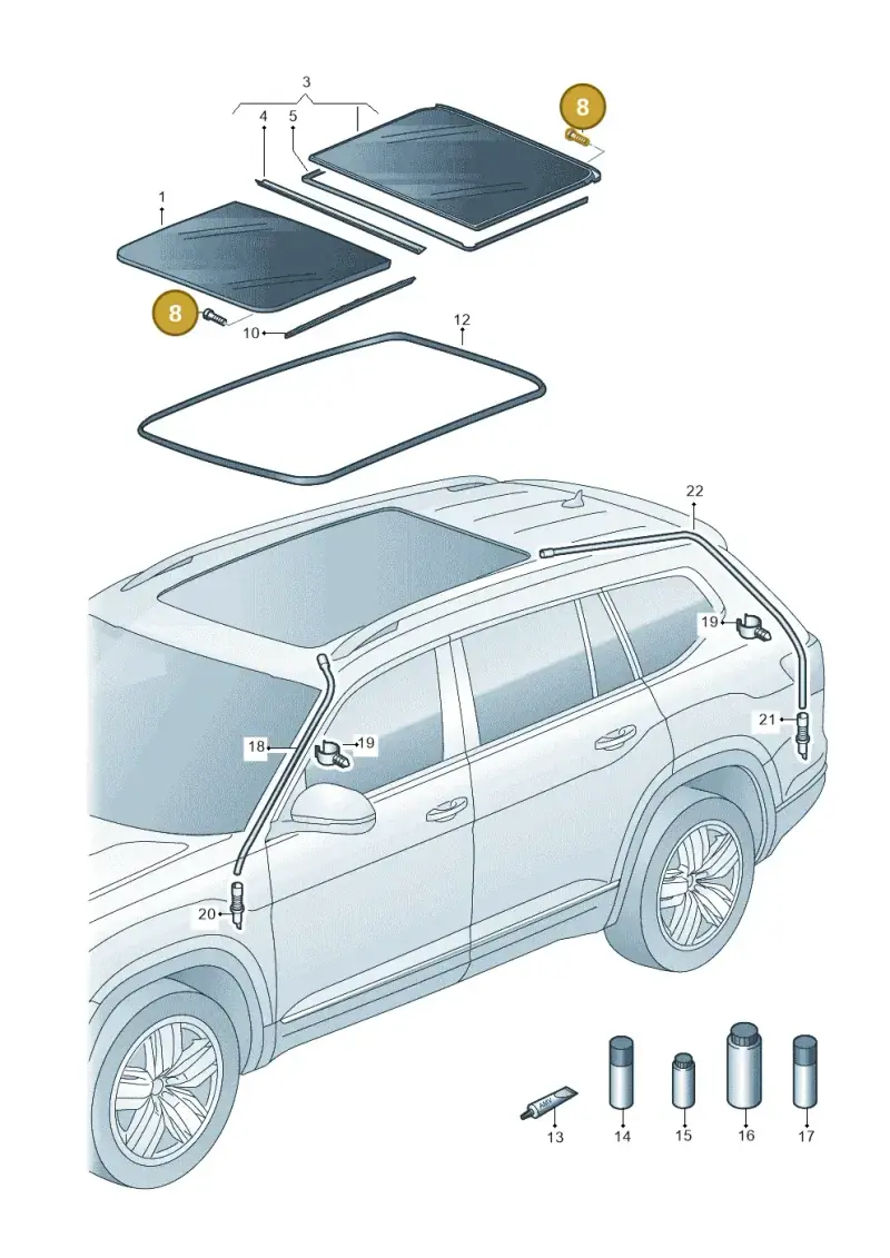 7P0898955 — Volkswagen Atlas Cross Sport (2023-) diagram 829877000, position 8