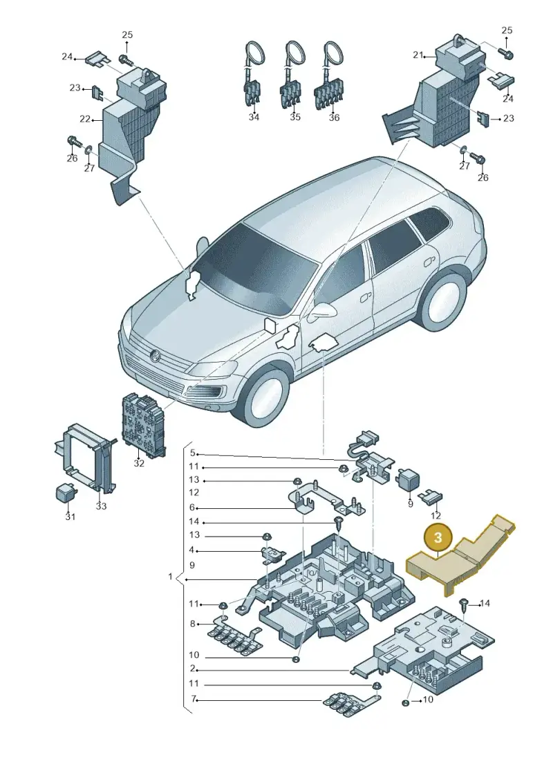 7P0937132 — Volkswagen Touareg (2014-2018) diagram 748937200, position 3