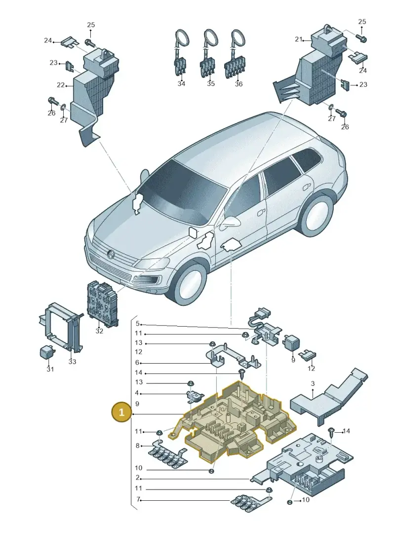 7P0937548F — Volkswagen Touareg BlueMotion (2014-2018) diagram 748937200, position 1