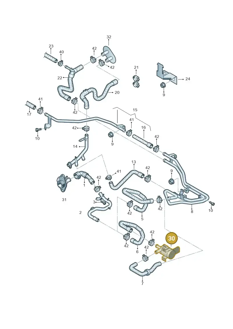 7P0965561B — Volkswagen Amarok twin cab (2016-2022) diagram 683121350, position 30