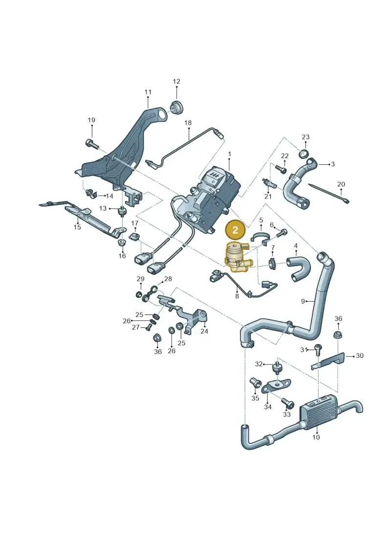 7P0965561B — Volkswagen Touareg BlueMotion (2014-2018) diagram 693819700, position 2