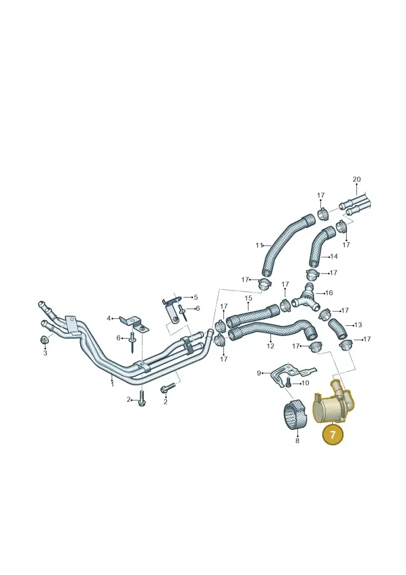 7P0965561B — Volkswagen Caravelle (2015-2019) diagram 861819860, position 7