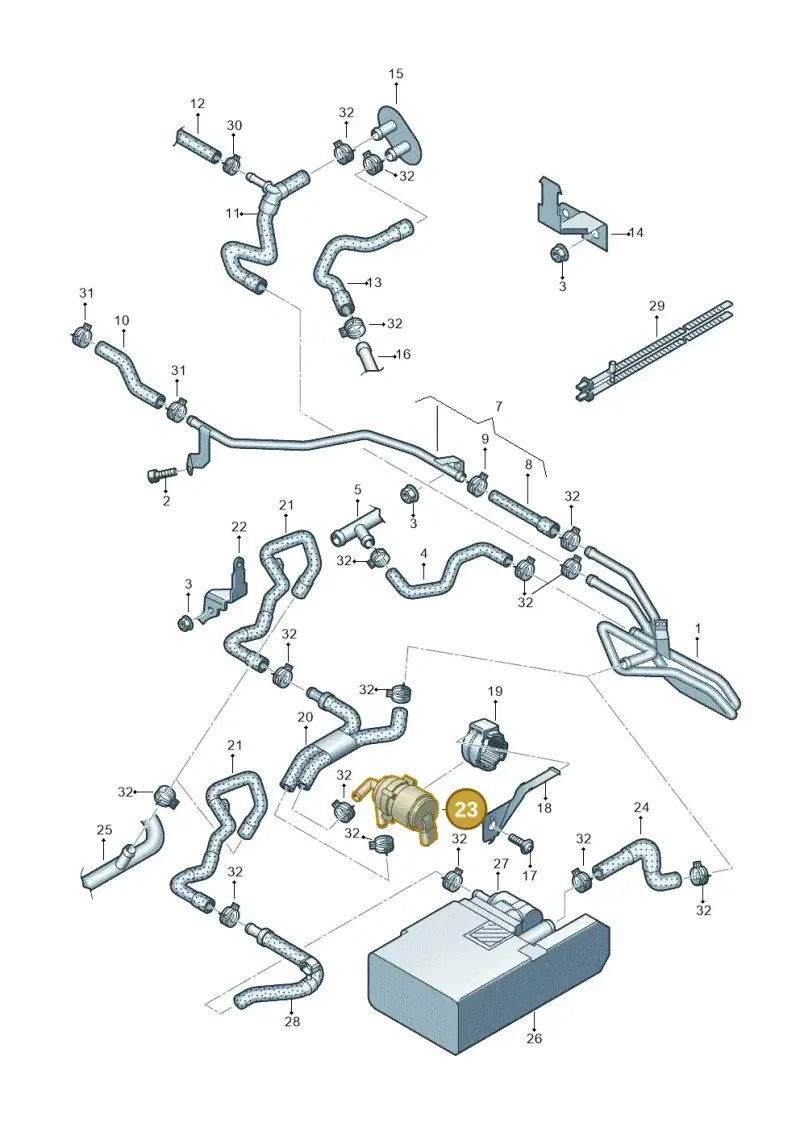 7P0965561B — Volkswagen Amarok twin cab (2022-) diagram 894121000, position 23