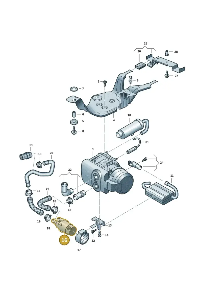 7P0965561D — Volkswagen Caravelle (2019-2024) diagram 7em819710, position 16