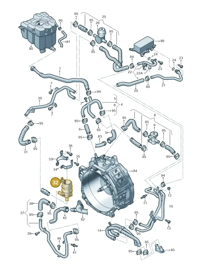 7P0965567 — Volkswagen Touareg BlueMotion (2014-2018) diagram 693121320, position 32