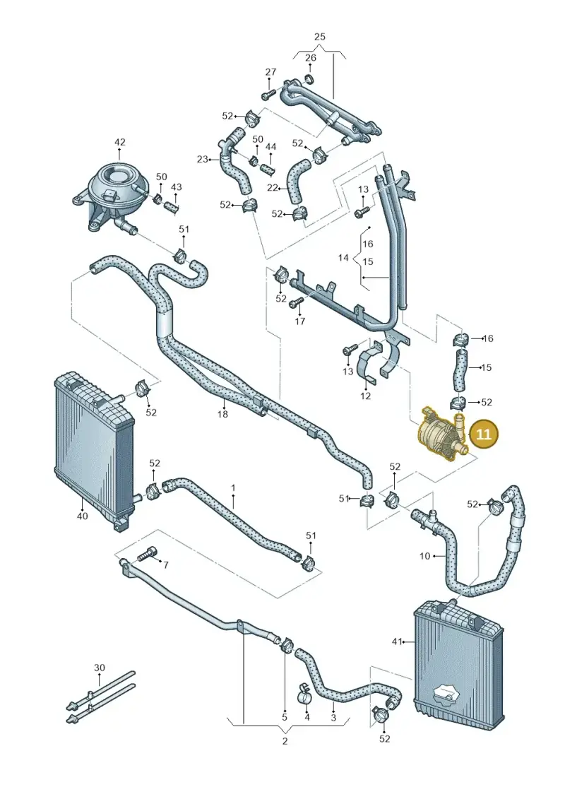 7P0965567 — Volkswagen Touareg BlueMotion (2014-2018) diagram 693121340, position 11