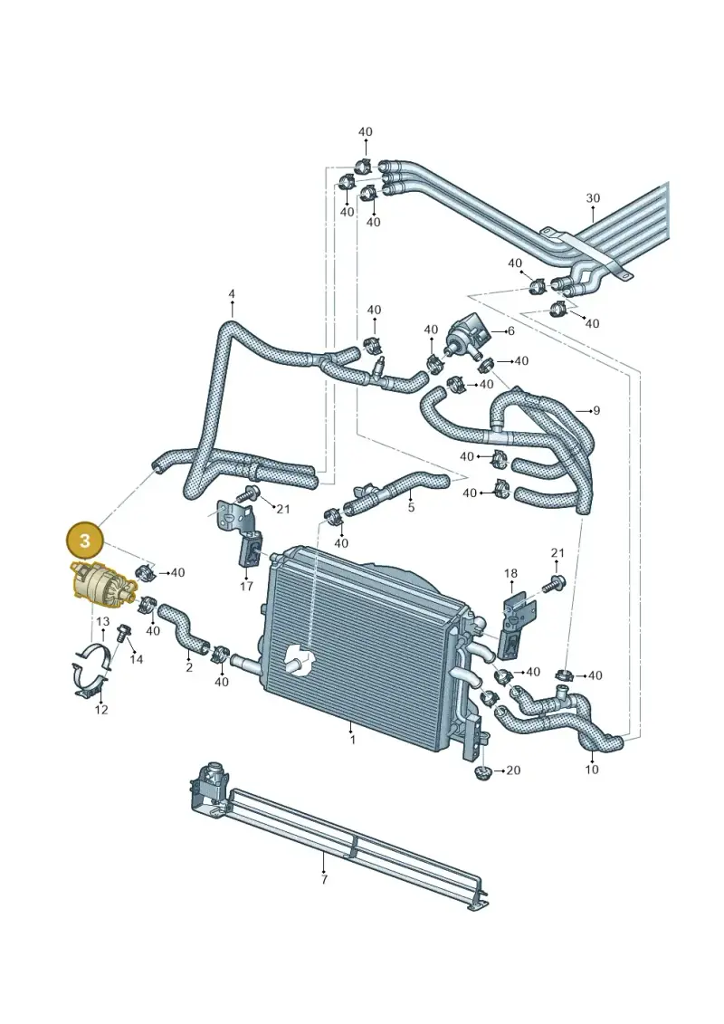 7P0965567 — Volkswagen 6Z3 platform diagram 760121200, position 3