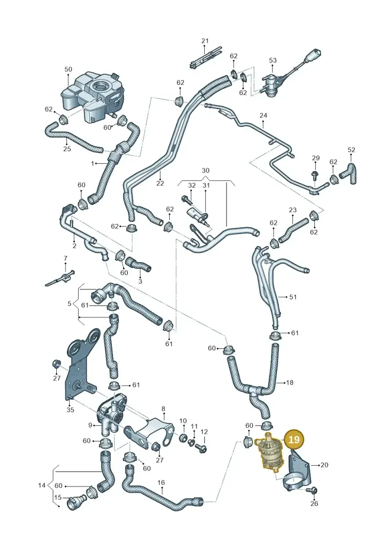 7P0965567 — Volkswagen Tiguan 2.0 4Motion (2017-2024) diagram 884000040, position 19