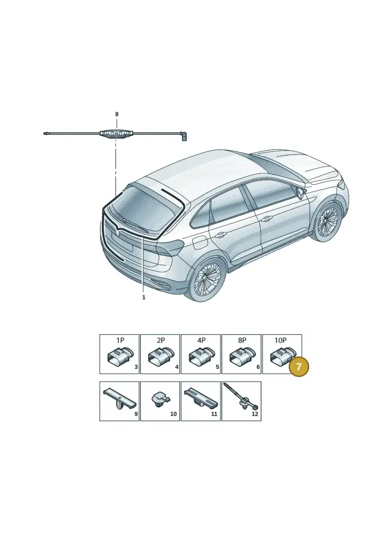 7P0972725A — Volkswagen Taigo (2021-2025) diagram 2f0972050, position 7