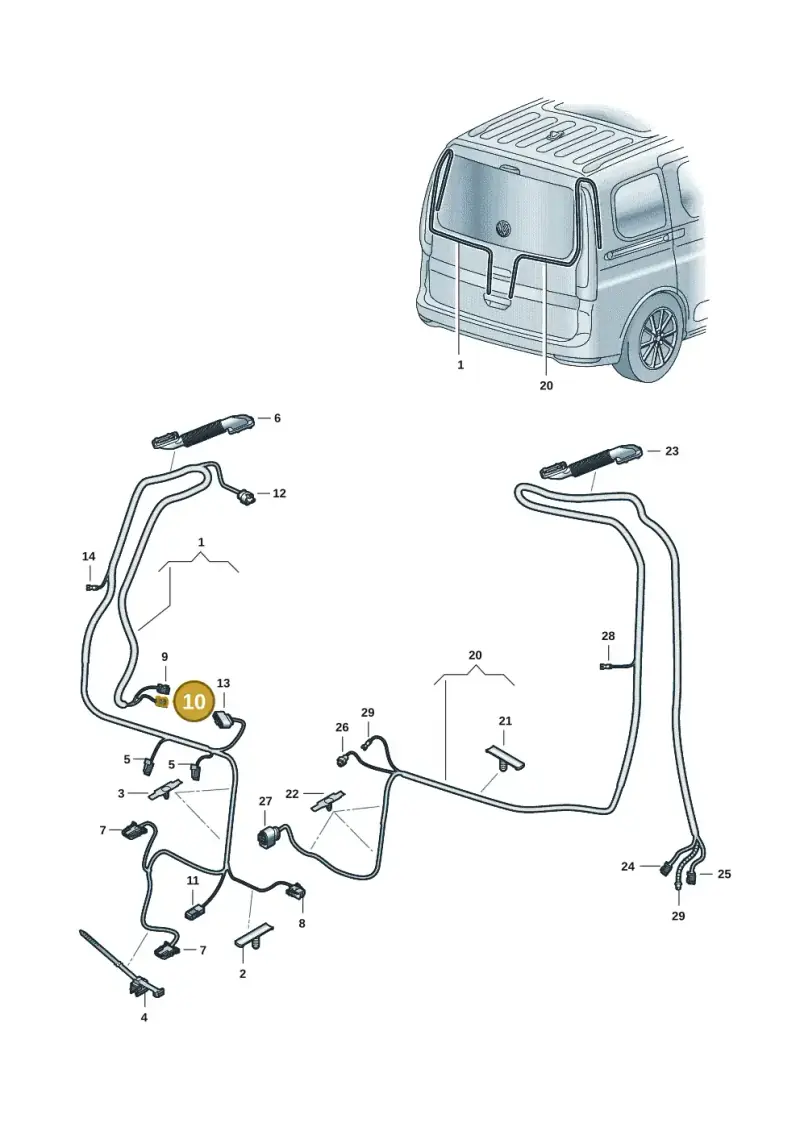 7P0972725A — Volkswagen Caddy Maxi (2020-2025) diagram 2ka972080, position 10
