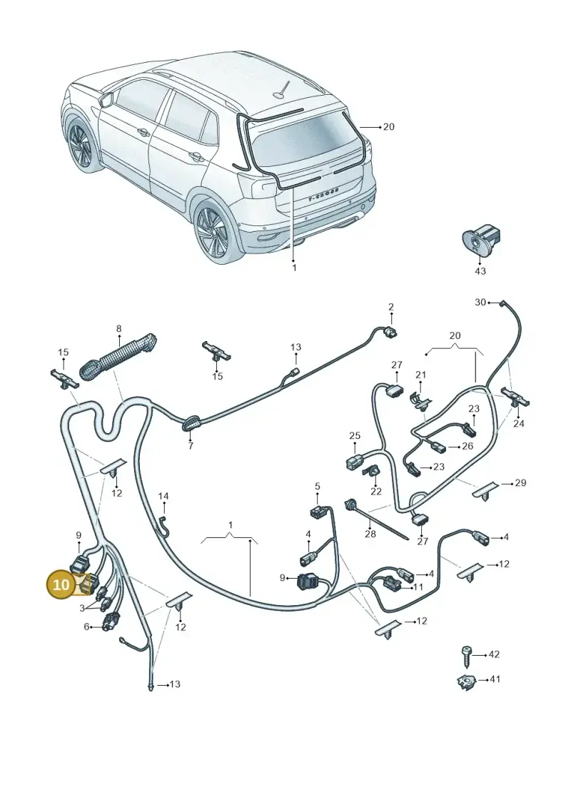 7P0972725B — Volkswagen T-Cross (2018-2025) diagram 587972050, position 10