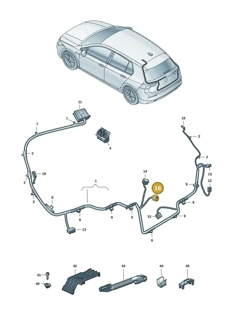 7P0972725B — Skoda Octavia (2019-2022) diagram 5h0972094, position 16