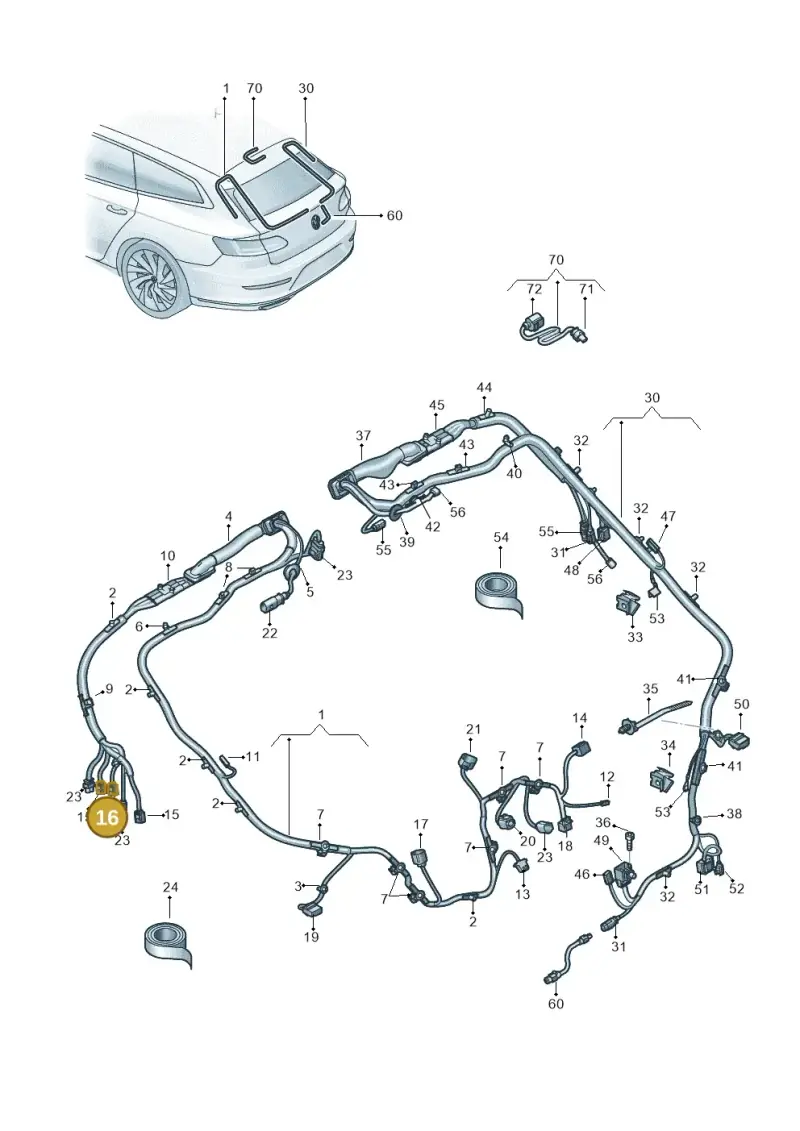 7P0972725B — Volkswagen Arteon (2017-2025) diagram 828972087, position 16