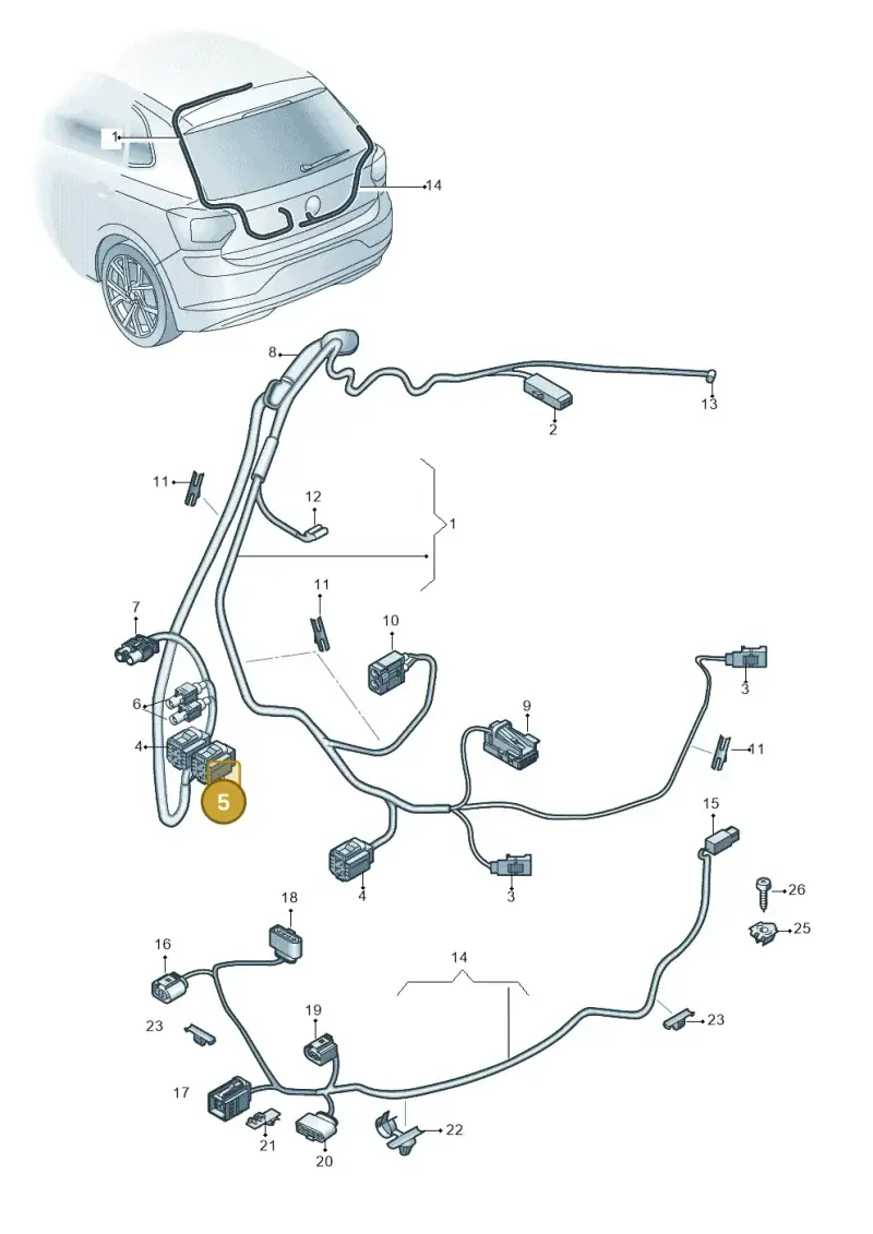 7P0972725B — Volkswagen Polo (2017-2025) diagram 837972500, position 5