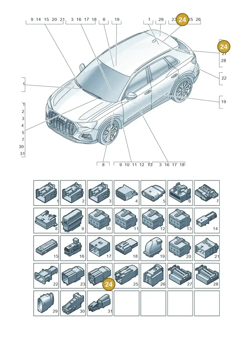 7P0972725B — Audi Q4 Sportback (2021-2025) diagram 89a971820, position 24