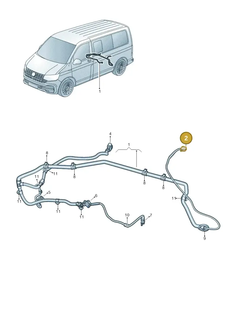 7P0972735A — Volkswagen Caravelle (2019-2024) diagram 7em972078, position 2