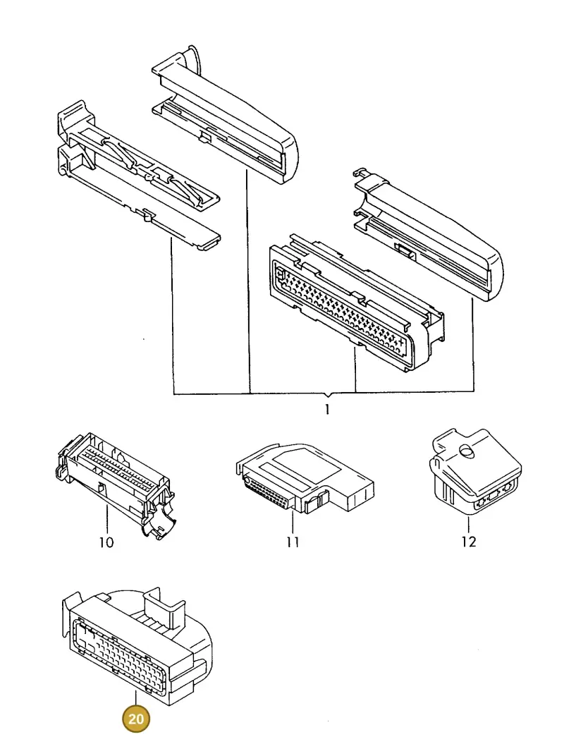 7P0973047 — Audi 1J0 platform diagram 198972850, position 20