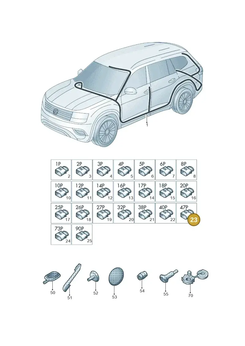 7P0973047 — Volkswagen Teramont X (2021-2023) diagram 519971840, position 23