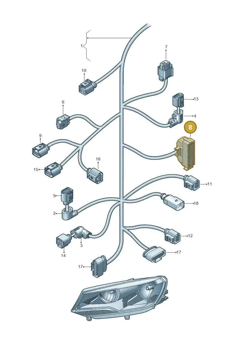 7P0973047 — Volkswagen Touareg (2014-2018) diagram 693971670, position 8