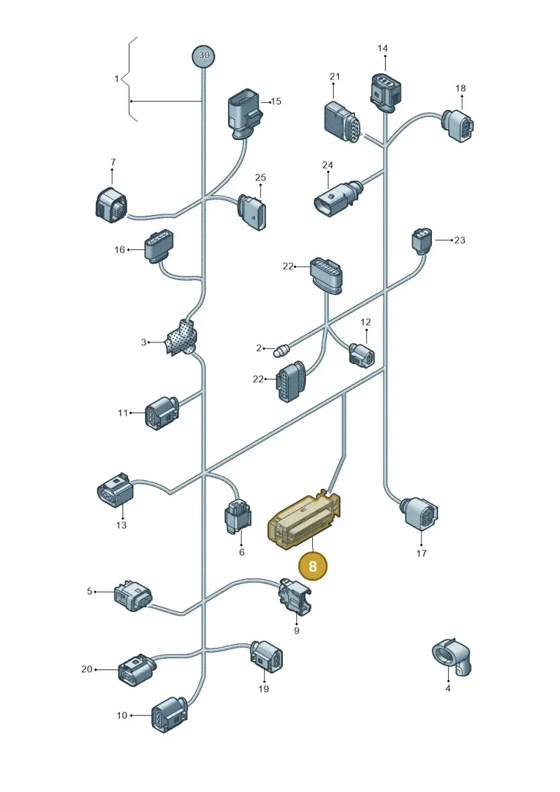 7P0973047 — Volkswagen Touareg (2012-2014) diagram 693971800, position 8