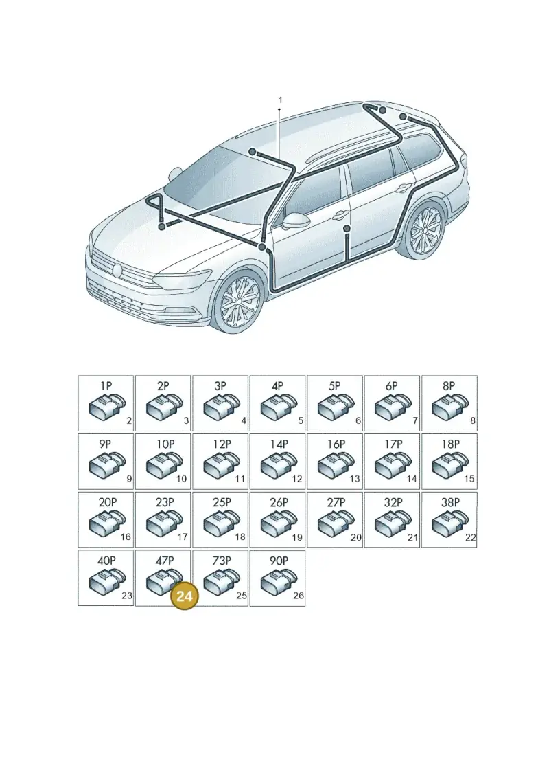 7P0973047 — Volkswagen Passat Saloon (2014-2024) diagram 793971900, position 24