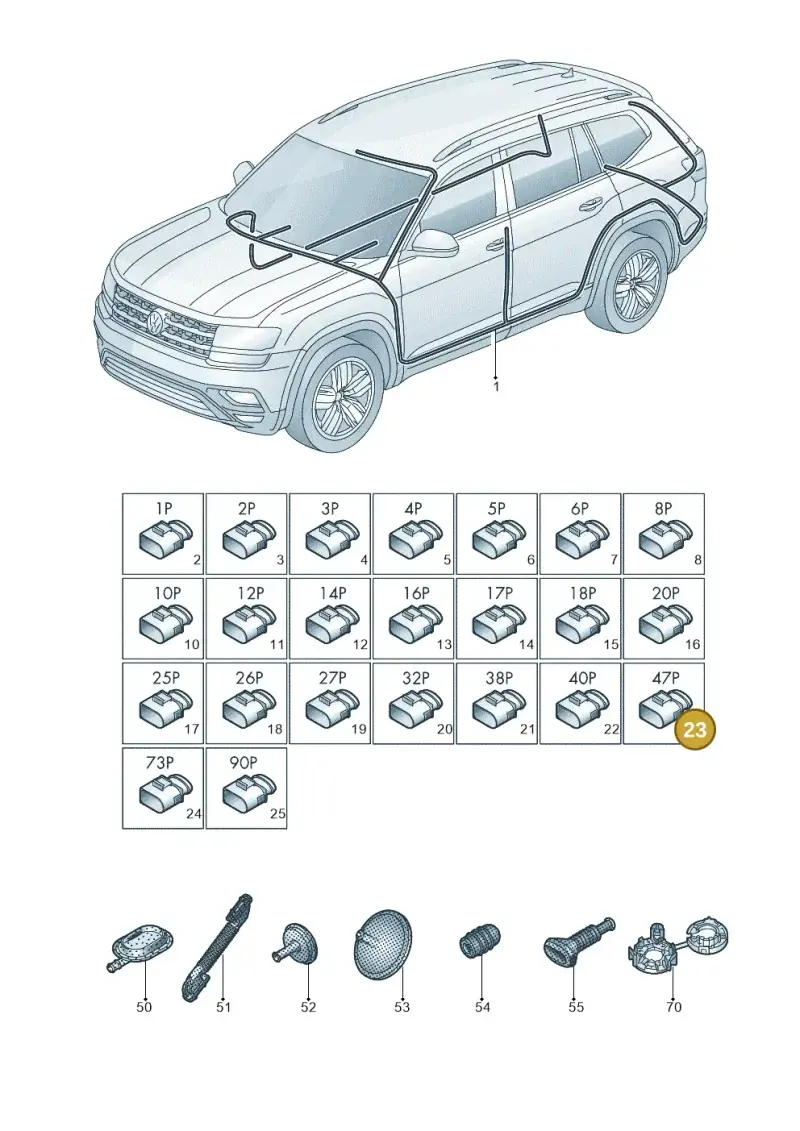 7P0973047 — Volkswagen Atlas Cross Sport (2023-) diagram 829971900, position 23