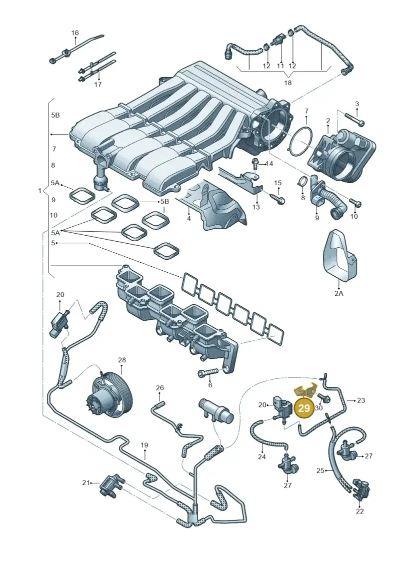 7P5133095 — Volkswagen Touareg (2012-2014) diagram 693133750, position 29