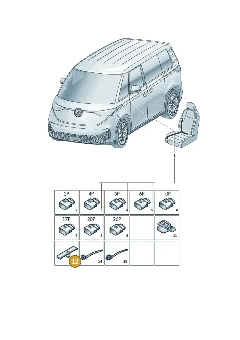 7P5957818A — Volkswagen ID.Buzz (2022-) diagram 15a972250, position 12