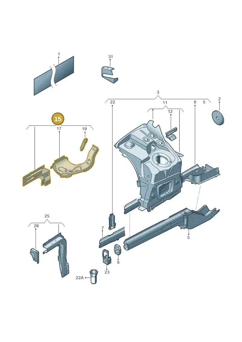 7P6805071 — Volkswagen Touareg (2012-2014) diagram 693803100, position 15