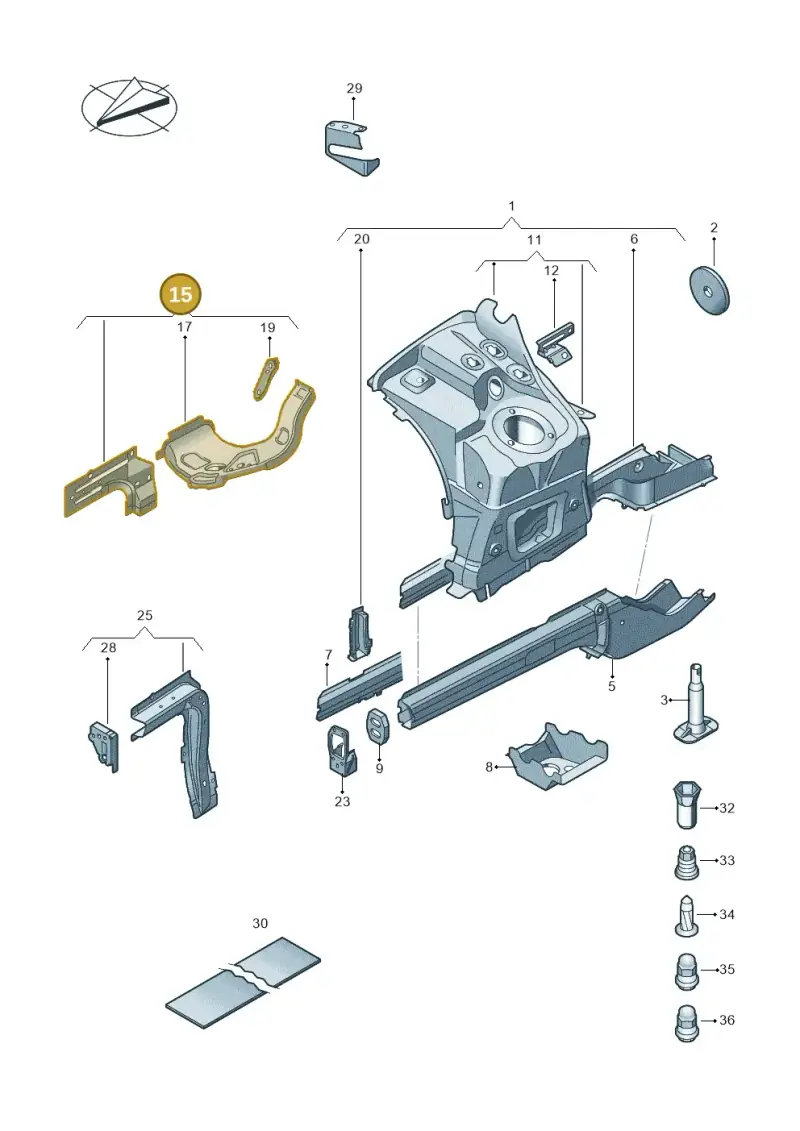 7P6805072 — Volkswagen Touareg BlueMotion (2014-2018) diagram 787803100, position 15