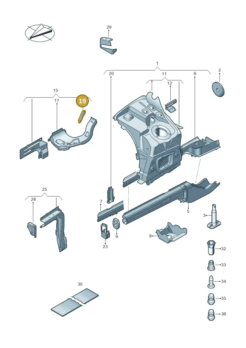 7P6805333 — Volkswagen Touareg BlueMotion (2014-2018) diagram 787803100, position 19