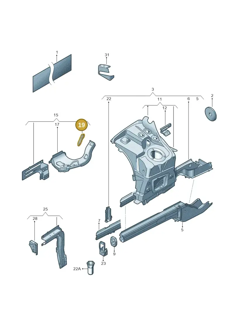 7P6805334 — Volkswagen Touareg (2012-2014) diagram 693803100, position 19