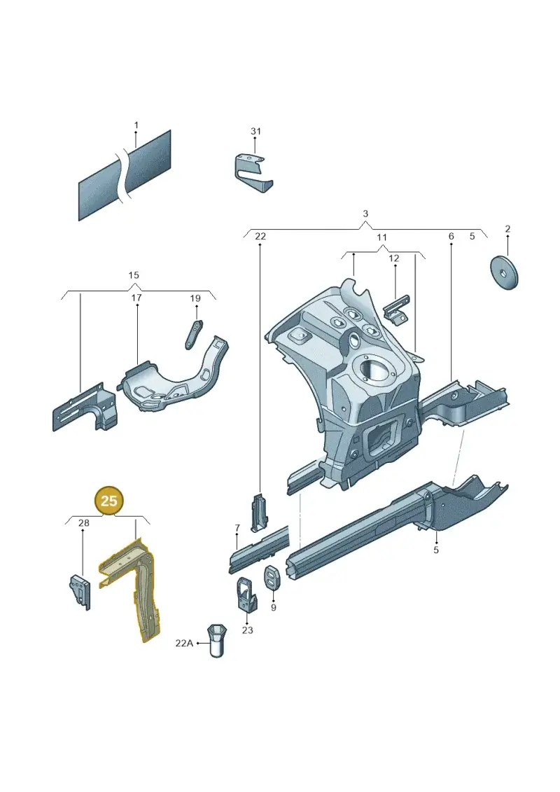 7P6805869 — Volkswagen Touareg (2012-2014) diagram 693803100, position 25