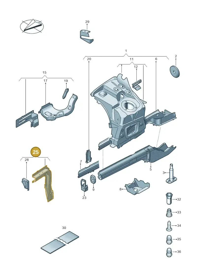 7P6805870 — Volkswagen Touareg BlueMotion (2014-2018) diagram 787803100, position 25