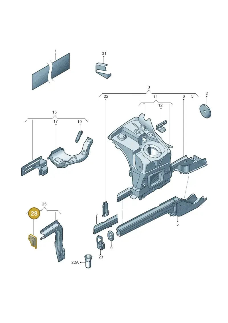 7P6806636 — Volkswagen Touareg (2012-2014) diagram 693803100, position 28