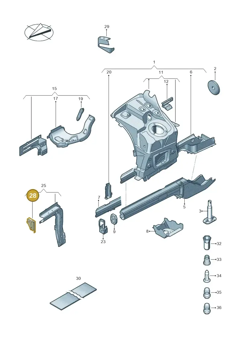 7P6806636 — Volkswagen Touareg BlueMotion (2014-2018) diagram 787803100, position 28