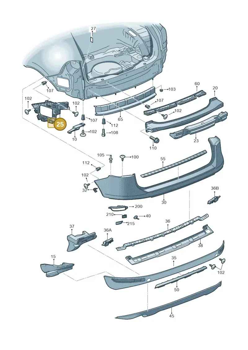 7P6807375B — Volkswagen Touareg (2012-2014) diagram 693807500, position 25