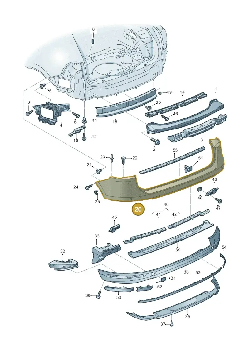 7P6807421FGRU — Volkswagen Touareg BlueMotion (2014-2018) diagram 787807500, position 20