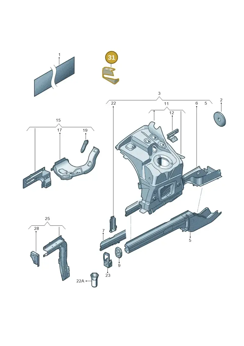 7P6819684 — Volkswagen Touareg (2012-2014) diagram 693803100, position 31