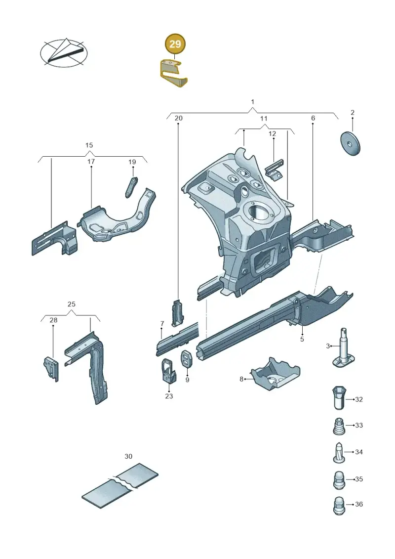 7P6819684 — Volkswagen Touareg BlueMotion (2014-2018) diagram 787803100, position 29