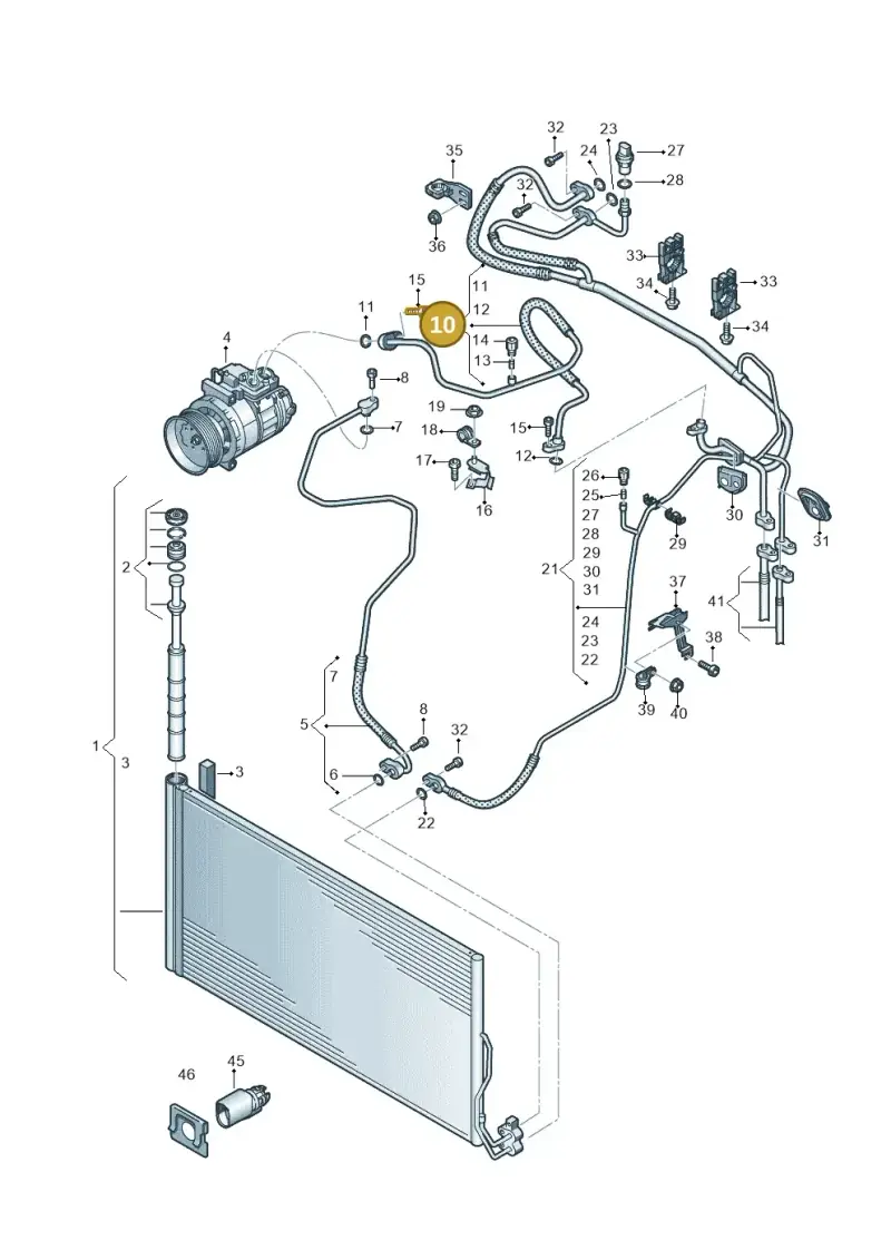 7P6820744E — Volkswagen Touareg BlueMotion (2014-2018) diagram 748820450, position 10